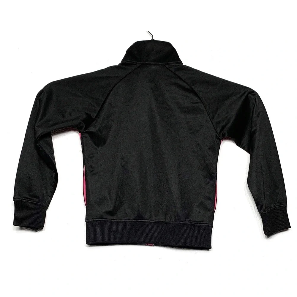Nike Track Jacket Girls Size 5 Black Pink Athletic